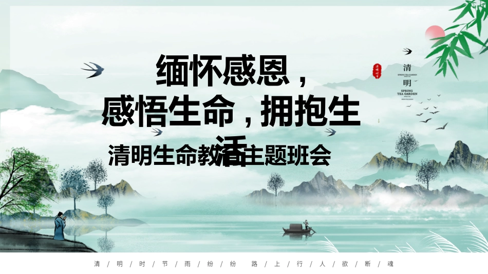 缅怀感恩，感悟生命，拥抱生活：清明生命教育主题班会