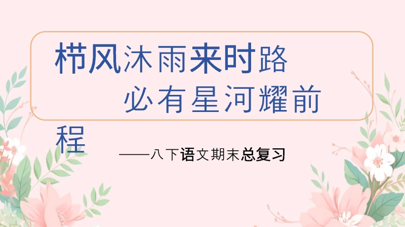 八年级初二（下）语文期末最后一节总复习（考前指导）课件
