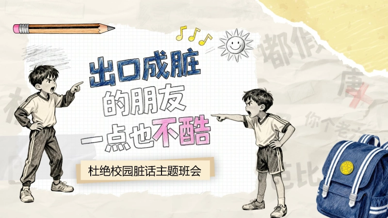 【通用】【文明教育】主题班会：不要说脏话“出口成脏”