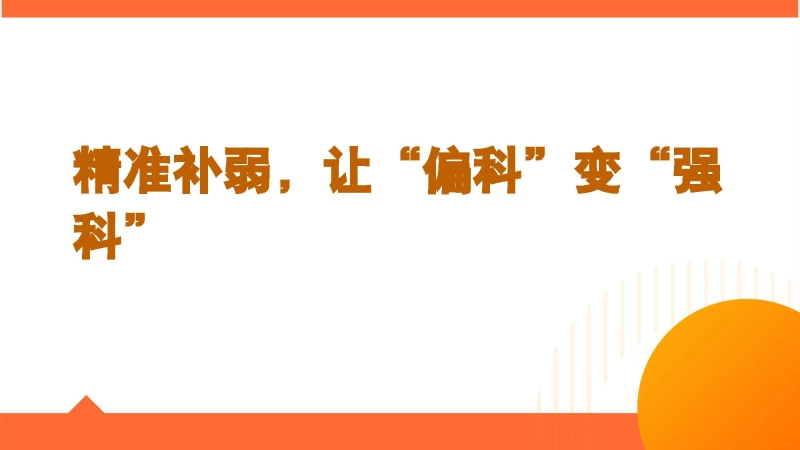 【学法班会】学法指导主题班会《精准补弱，让弱科变强科》
