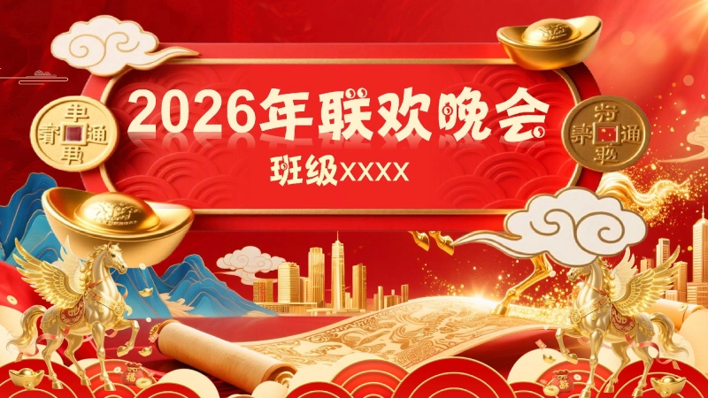【通用】2026元旦主题联欢晚会ppt