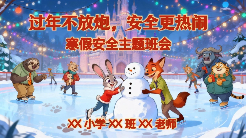 【通用】【安全教育】寒假安全教育主题班会《过年不放炮安全更热闹》