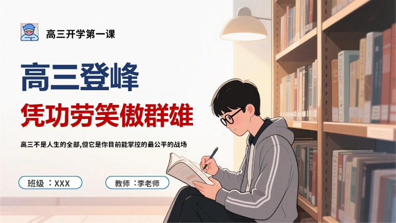 【高三】【学习指导】开学第一课励志班会《高三登峰：凭功劳笑傲群雄》