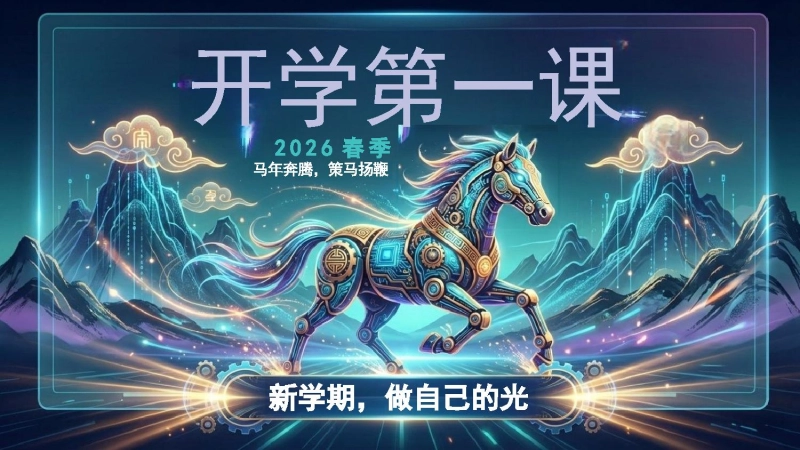 【通用】2026春季开学第一课：马年奔腾，策马扬鞭，新学期，做自己的光