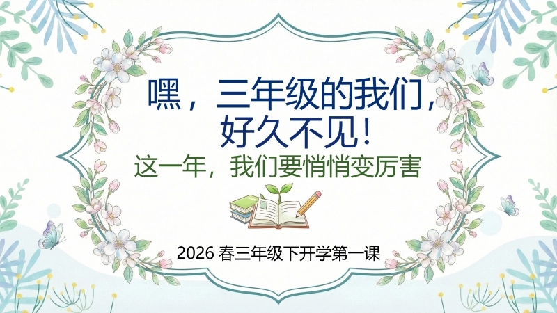 【三年级】【春季下】开学第一课，三年级的我们好久不见
