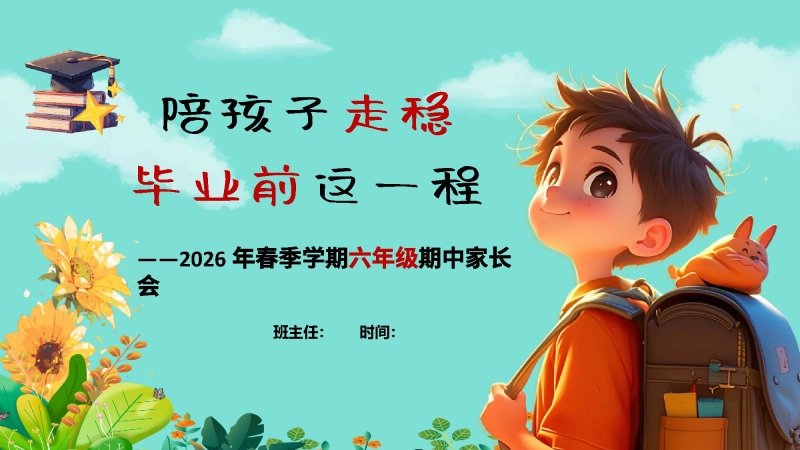 【六年级下】【期中】家长会：陪孩子走稳毕业前这一程